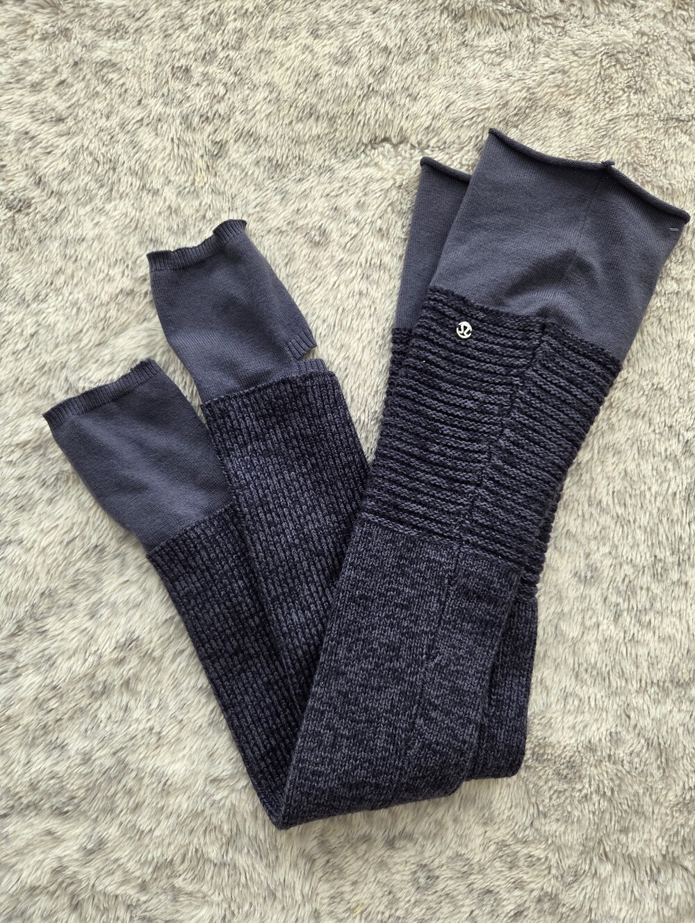 Lululemon Merino Wool-Blend Stirrup Leg Warmers Gray / Slate Purple One Size